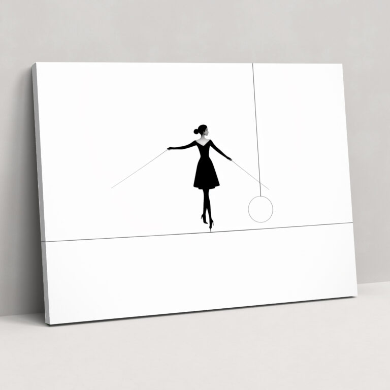 Elegant Tightrope Canvas Print - Circus, Centered, Simplicity, Balance