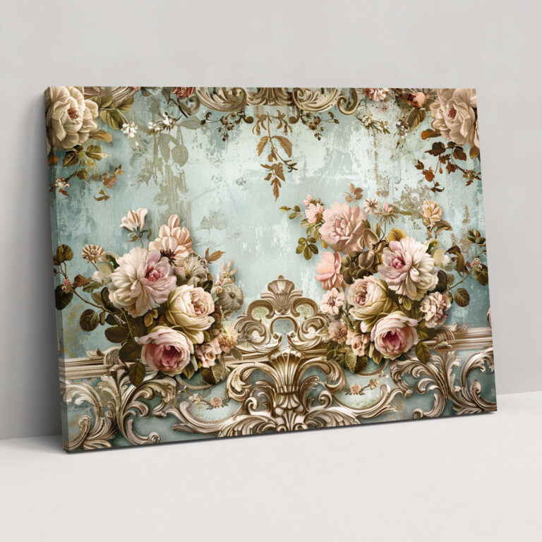 Classicism Canvas Print - Rococo Floral Artwork - Classicism, Home Decoration, Canvas Wall Art, Wall Art