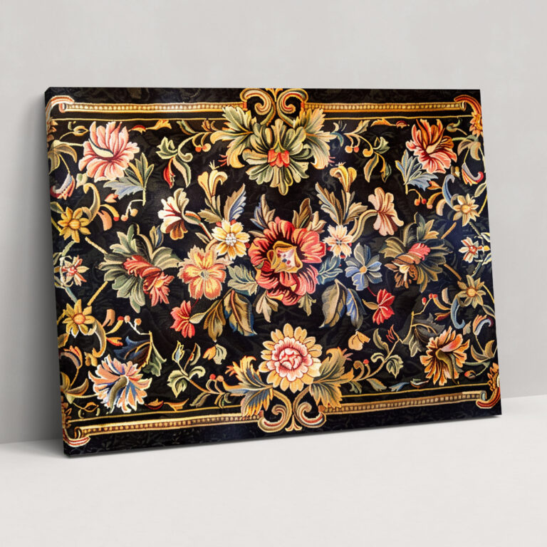 Floral Tapestry Classicism Canvas Print - Classicism, Canvas Print, Ornate Borders, Canvas