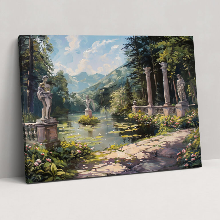 Tranquil Garden Classicism Wall Decoration - Classicism, Canvas Wall Art, Painting, Canvas