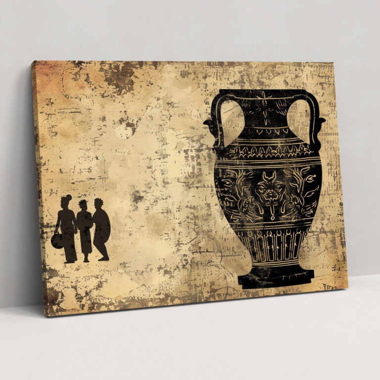 Classicism Canvas Print: Ancient Greek Pottery Design - Classicism, Home Decoration, Canvas Print, Canvas Wall Art