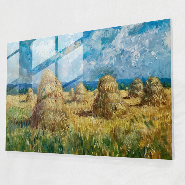 Claude Monet Haystacks Glass Print - Claude Monet, Claude Monet, Wall Decoration, Modern Art