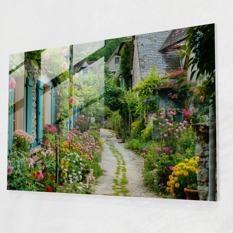 Claude Monet Home Decoration - Countryside Village Glass Print - Claude Monet, Glass Art, Home Decoration, Claude Monet