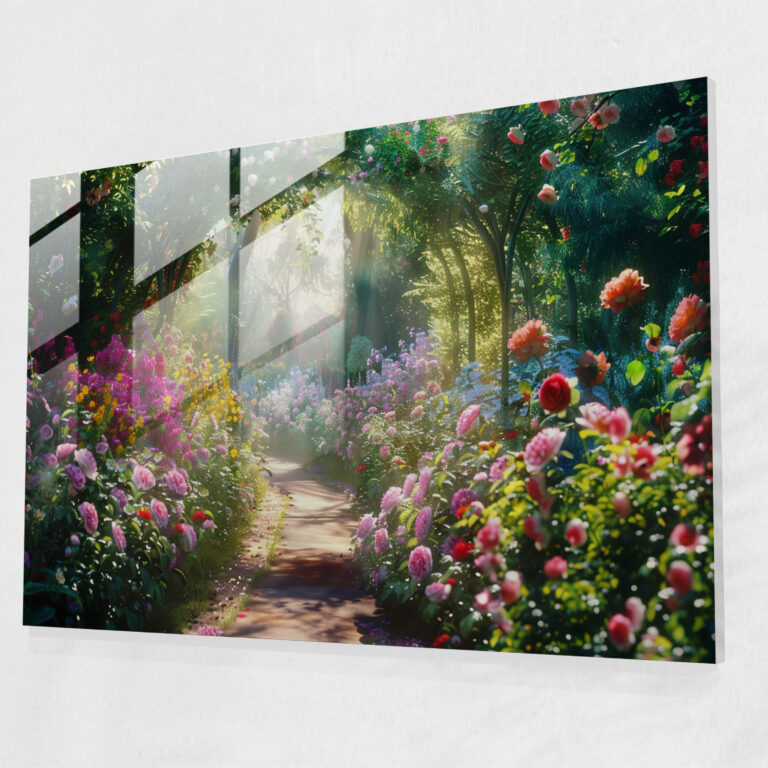 Claude Monet Glass Art - Colorful Garden Glass Print - Claude Monet, Glass Art, Claude Monet, Glass Print