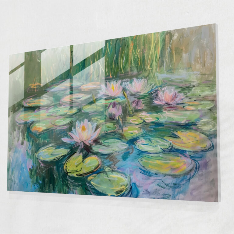 Claude Monet Glass Print - Water Lilies Pond - Claude Monet, Claude Monet, Modern Art, Home Decoration