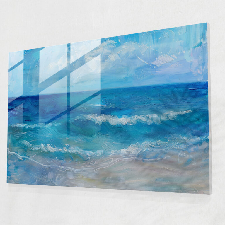 Claude Monet Glass Print - Seaside View - Claude Monet, Wall Decoration, Glass Art, Glass Wall Art