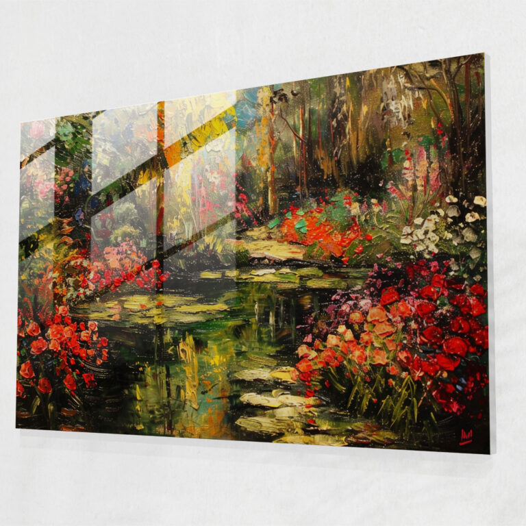 Claude Monet Impressionist Garden Glass Print - Claude Monet, Home Decoration, Glass Print, Glass Art