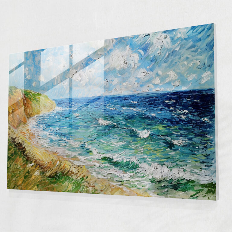 Claude Monet Peaceful Seaside Glass Wall Art - Claude Monet, Wall Decoration, Claude Monet, Modern Art