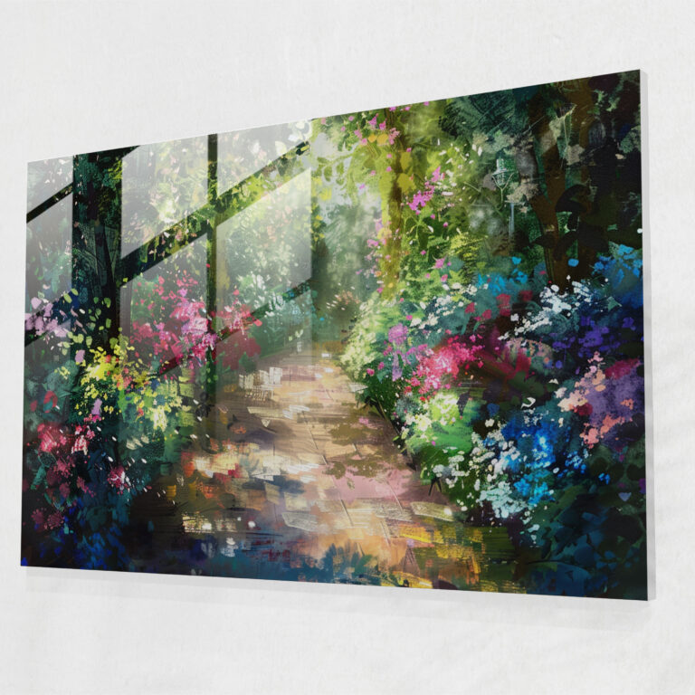 Claude Monet Sun-Dappled Garden Path Glass Art - Claude Monet, Wall Decoration, Glass Wall Art, Glass Art