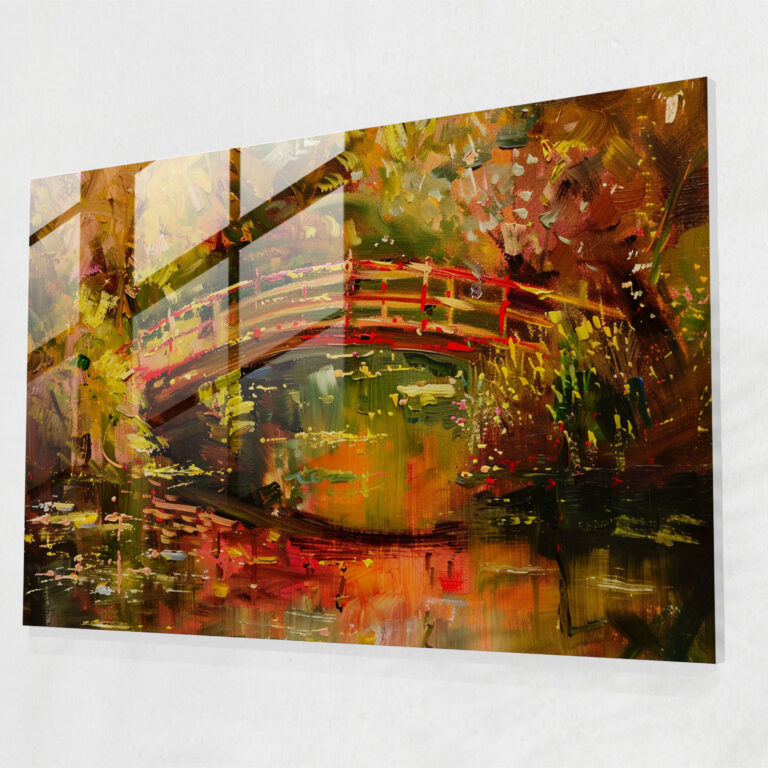 Claude Monet Enchanting Bridge Glass Print - Claude Monet, Modern Art, Claude Monet, Glass Print