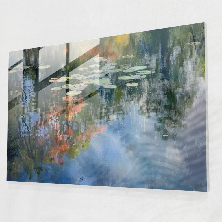 Claude Monet Glass Wall Art Serene Pond Wall Decoration - Claude Monet, Glass Print, Wall Decoration, Modern Art