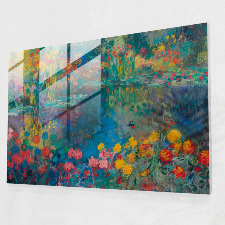 Claude Monet Glass Art Sun-Drenched Garden Modern Art - Claude Monet, Glass Print, Glass Wall Art, Modern Art