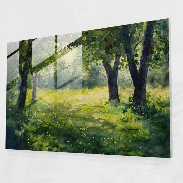 Claude Monet Glass Print Home Decoration - Claude Monet, Meadow, Wall Decoration, Glass Art