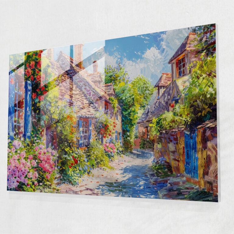 Claude Monet Village Scene Wall Decoration - Claude Monet, Claude Monet, Glass Art, Wall Decoration