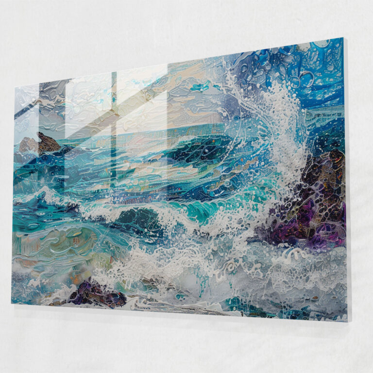 Claude Monet Seascape Glass Art - Claude Monet, Home Decoration, Glass Art, Glass Print
