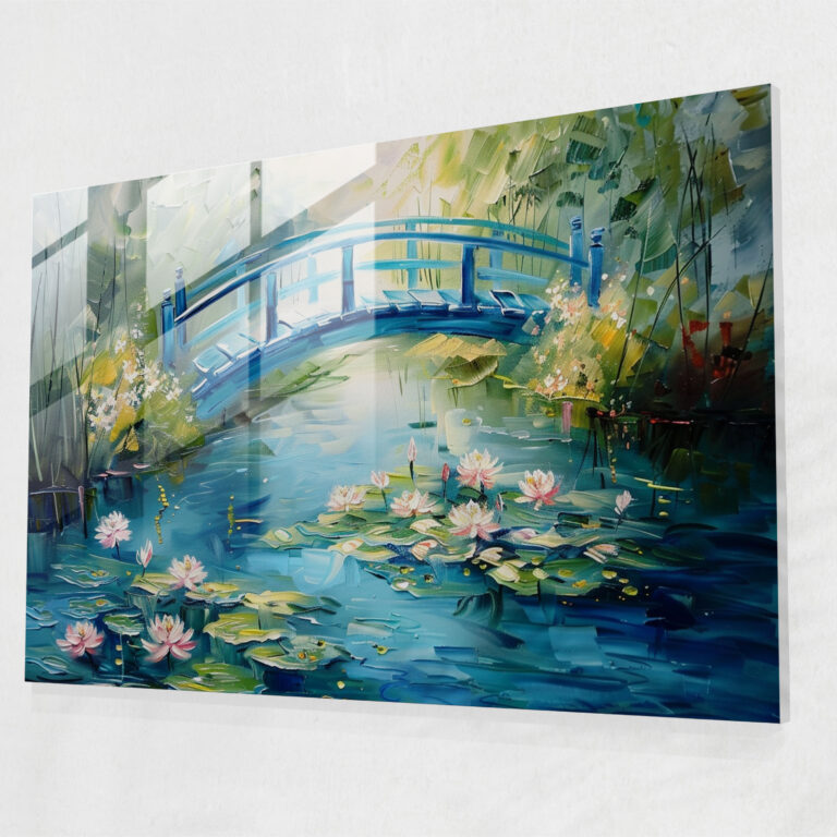 Claude Monet Glass Print - Water Lily Pond Glass Wall Art - Claude Monet, Glass Print, Claude Monet, Wall Decoration