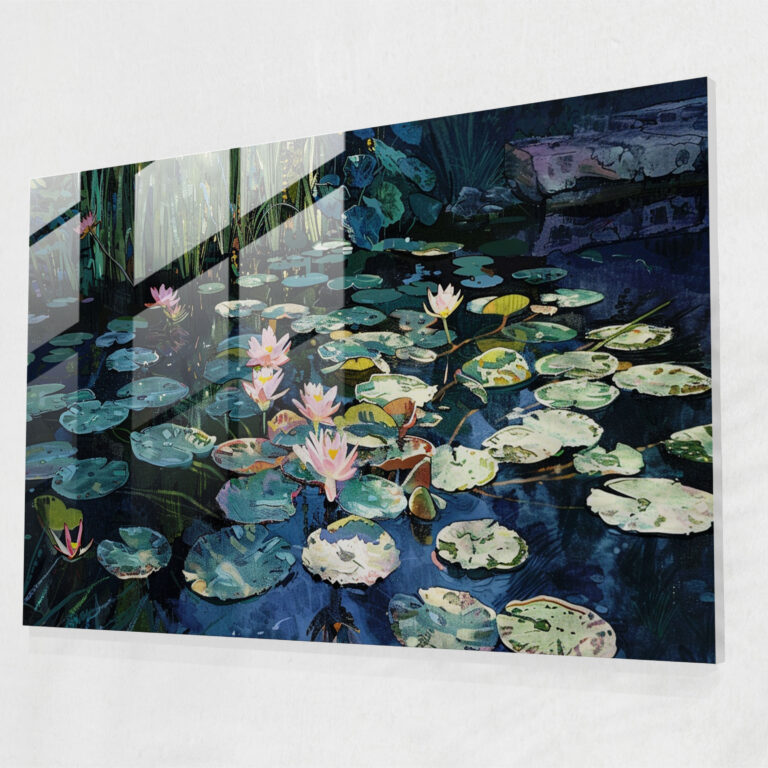 Claude Monet Glass Print - Serene Pond Glass Wall Art - Claude Monet, Wall Decoration, Claude Monet, Glass Print