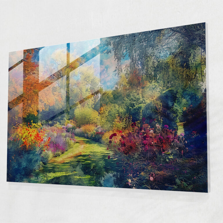 Claude Monet Impressionist Garden Glass Print - Claude Monet, Home Decoration, Glass Wall Art, Claude Monet