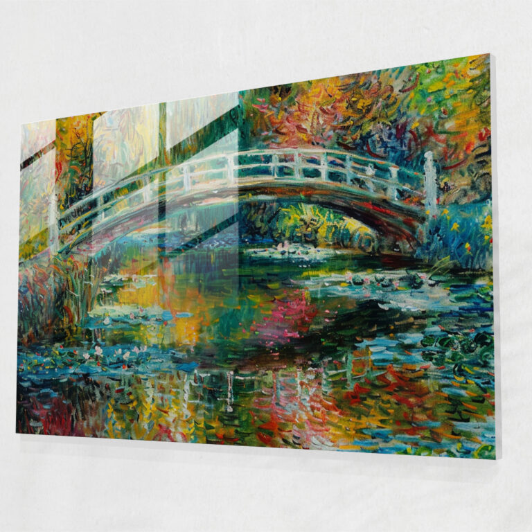 Claude Monet Impressionist Bridge Glass Print - Claude Monet, Claude Monet, Glass Art, Glass Print