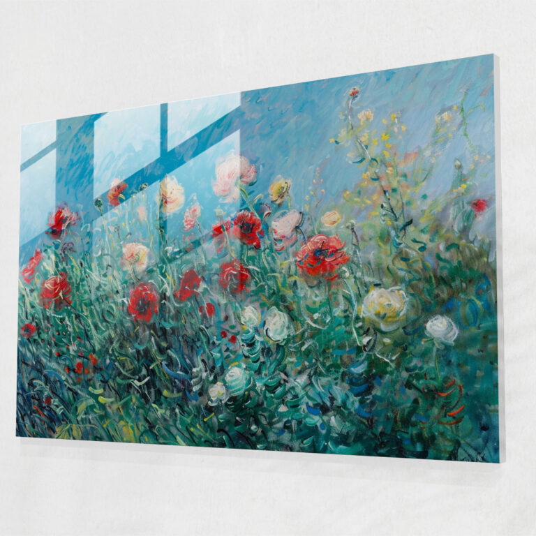 Claude Monet Flower Garden Glass Print - Claude Monet, Modern Art, Wall Decoration, Glass Art