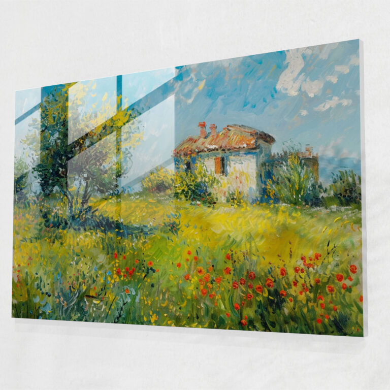 Claude Monet Impressionist Countryside Glass Print - Claude Monet, Modern Art, Glass Art, Claude Monet