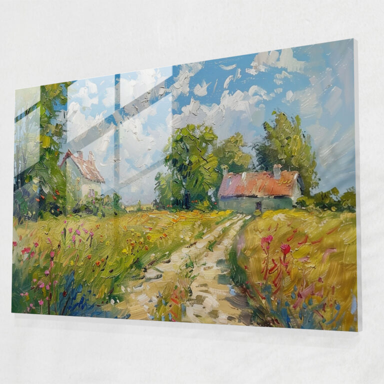 Sunny Countryside Glass Print - Claude Monet, Wall Decoration, Home Decoration, Glass Print