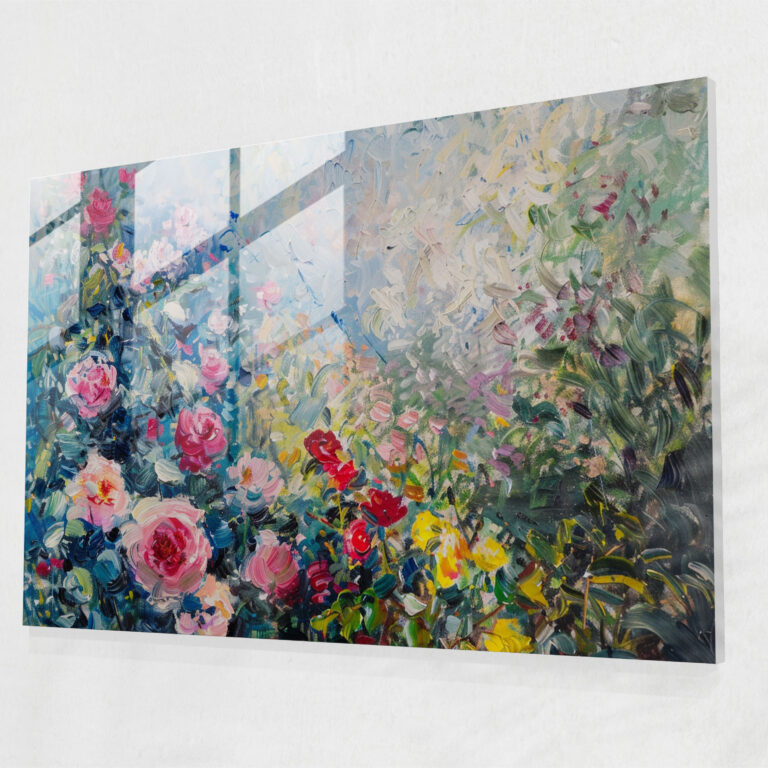 Blooming Garden Glass Print - Claude Monet, Home Decoration, Glass Print, Glass Wall Art