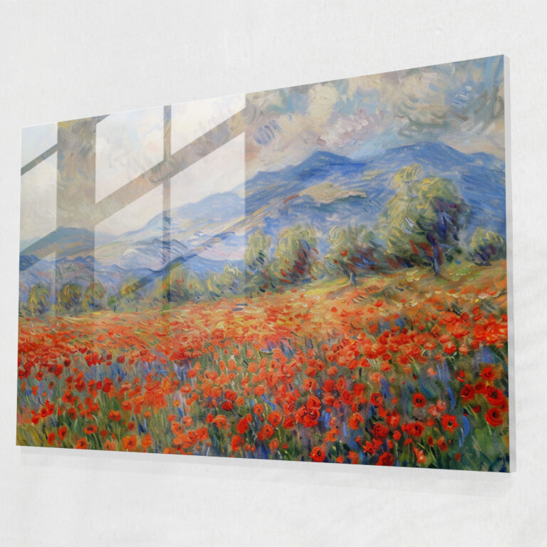 Poppy Field Glass Print - Claude Monet, Glass Print, Modern Art, Claude Monet
