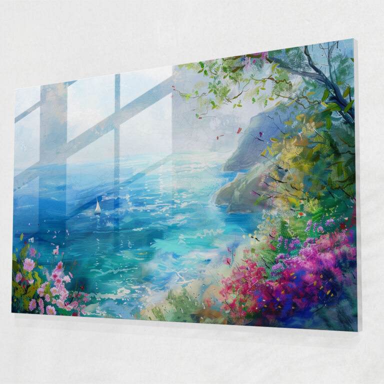 Dreamy Seascape Glass Wall Art - Claude Monet, Glass Art, Modern Art, Home Decoration