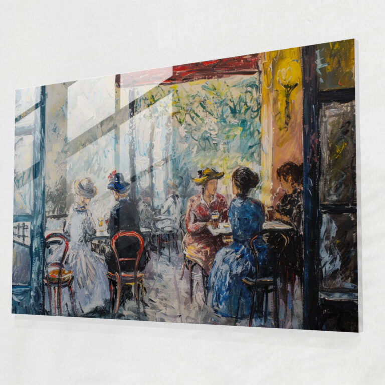 Claude Monet Glass Print - Parisian Cafe Scene - Claude Monet, Modern Art, Home Decoration, Glass Art
