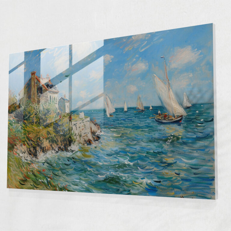 Claude Monet Wall Decoration - Seaside Landscape - Claude Monet, Landscape, Glass Wall Art, Home Decoration