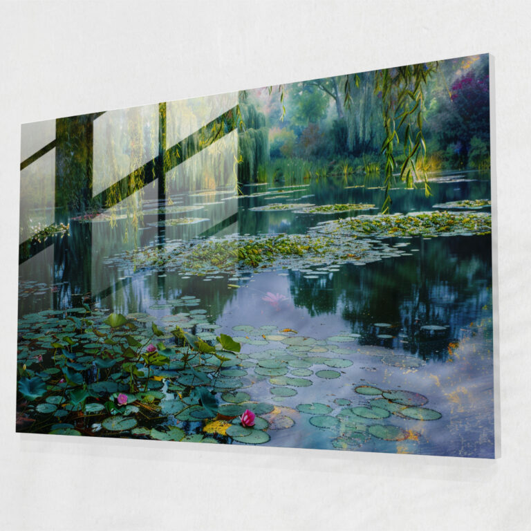 Claude Monet Modern Art - Giverny Garden - Claude Monet, Giverny, Glass Art, Glass Print