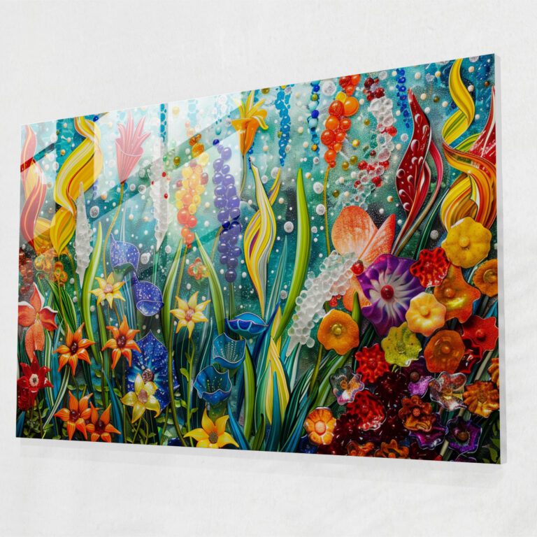 Claude Monet Blooming Garden Glass Art - Claude Monet, Glass Wall Art, Claude Monet, Wall Decoration