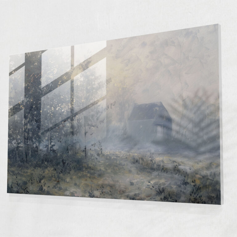 Claude Monet Misty Morning Modern Art - Claude Monet, Home Decoration, Wall Decoration, Glass Print