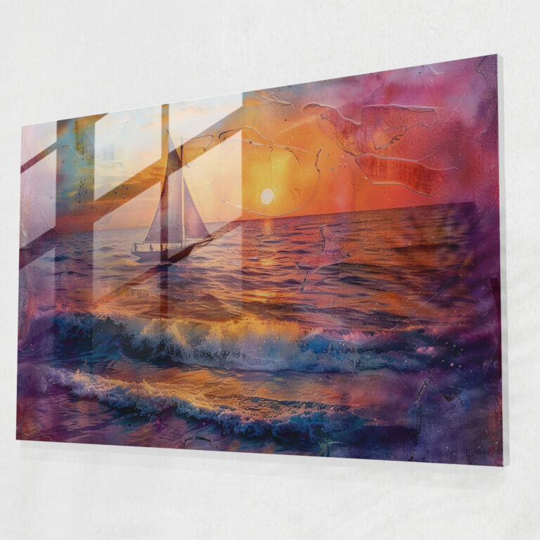 Claude Monet Seaside Sunset Glass Wall Art - Claude Monet, Modern Art, Glass Print, Wall Decoration