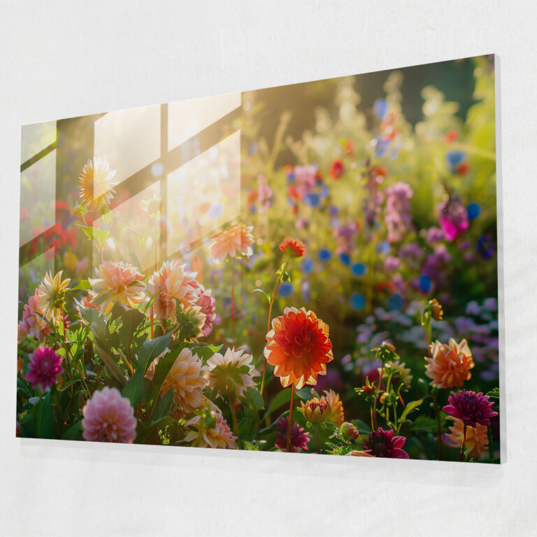 Claude Monet Sunny Flower Garden Home Decoration - Claude Monet, Modern Art, Wall Decoration, Glass Print
