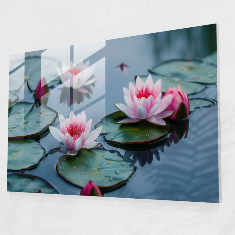 Claude Monet Water Lilies Glass Print - Claude Monet, Home Decoration, Glass Wall Art, Glass Art