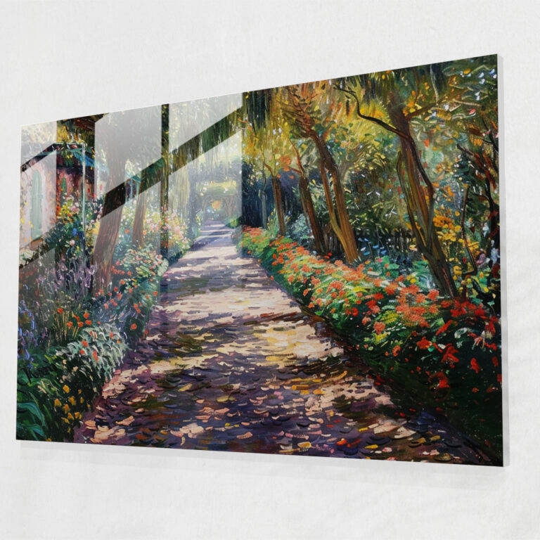 Garden At Giverny Claude Monet Home Decoration - Claude Monet, Glass Art, Glass Wall Art, Glass Print