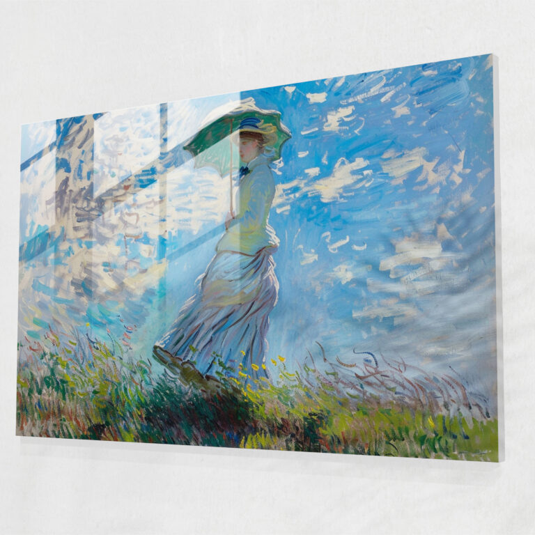 Woman With A Parasol Claude Monet Modern Art - Claude Monet, Glass Art, Claude Monet, Wall Decoration