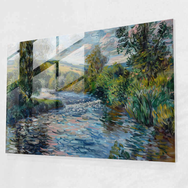 Claude Monet River Glass Print - Claude Monet, Modern Art, Glass Art, Wall Decoration