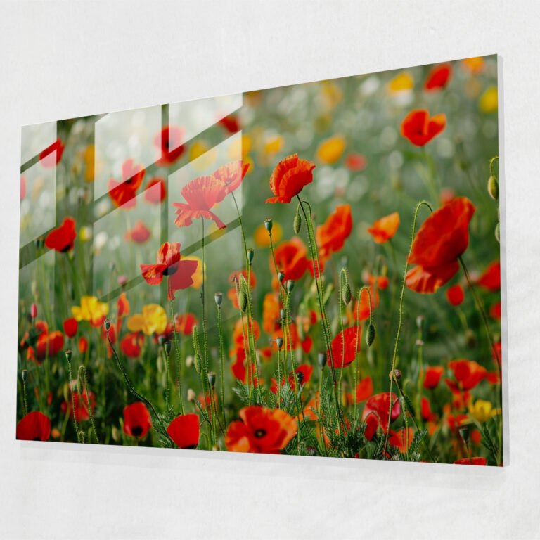Poppy Field Glass Print - Claude Monet, Wall Decoration, Claude Monet, Glass Print