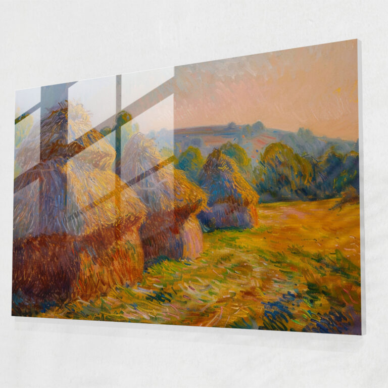 Claude Monet Wall Decoration - Golden Light On Haystacks Painting - Claude Monet, Claude Monet, Home Decoration, Modern Art