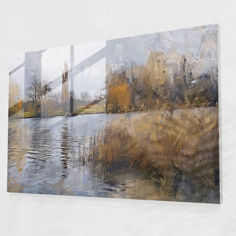 Claude Monet Modern Art - Soft Brush Strokes In Riverside Landscape - Claude Monet, Glass Wall Art, Glass Print, Wall Decoration