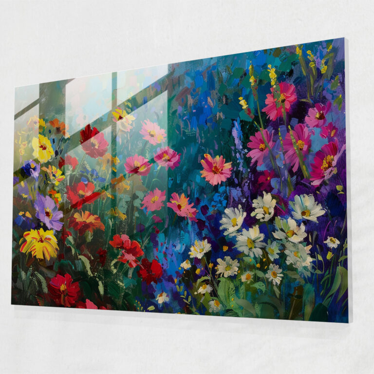 Claude Monet Garden Scene Glass Print - Claude Monet, Home Decoration, Claude Monet, Glass Print