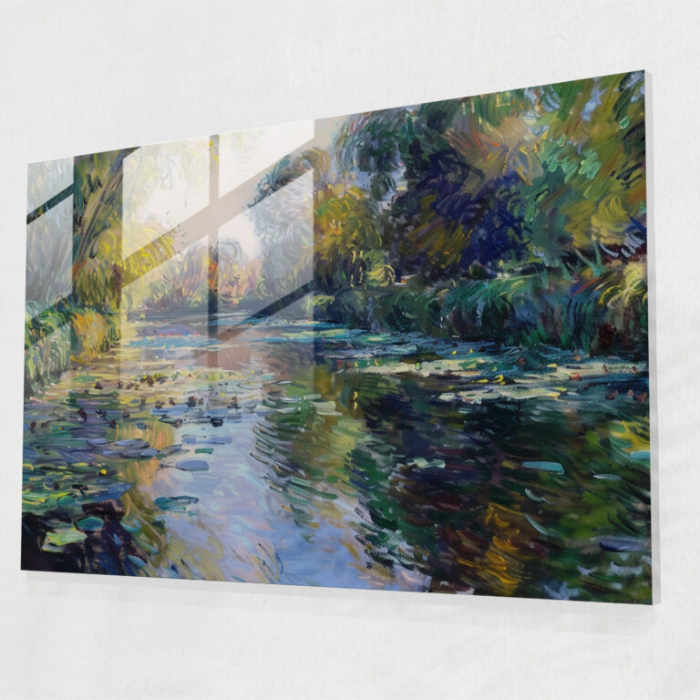 Claude Monet Seine At Giverny Glass Print - Claude Monet, Wall Decoration, Claude Monet, Modern Art