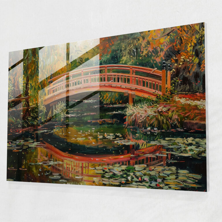 Claude Monet Home Decoration - Japanese Bridge In Spring - Claude Monet, Glass Art, Wall Decoration, Glass Wall Art