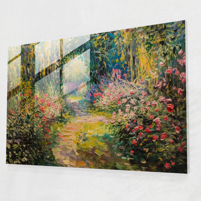 Claude Monet Garden Glass Wall Art - Claude Monet, Home Decoration, Garden, Wall Decoration