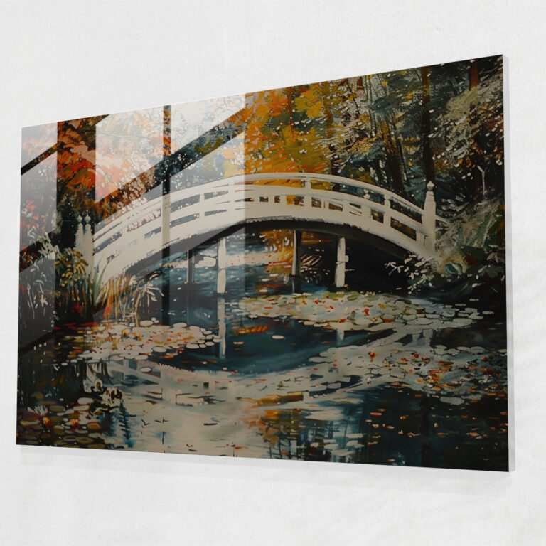 Claude Monet Japanese Bridge Glass Art - Claude Monet, Glass Art, Japanese Bridge, Home Decoration
