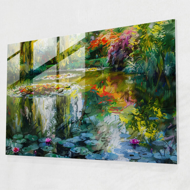 Claude Monet Water Garden Glass Wall Art - Claude Monet, Wall Decoration, Claude Monet, Water Garden
