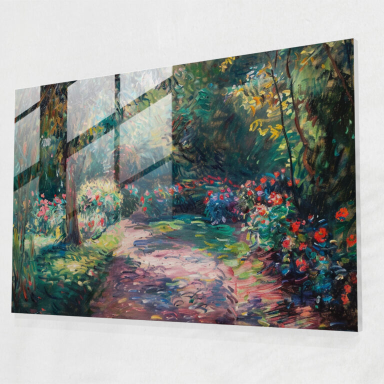 Claude Monet Home Decoration - Gardens At Giverny - Claude Monet, Glass Wall Art, Glass Art, Modern Art
